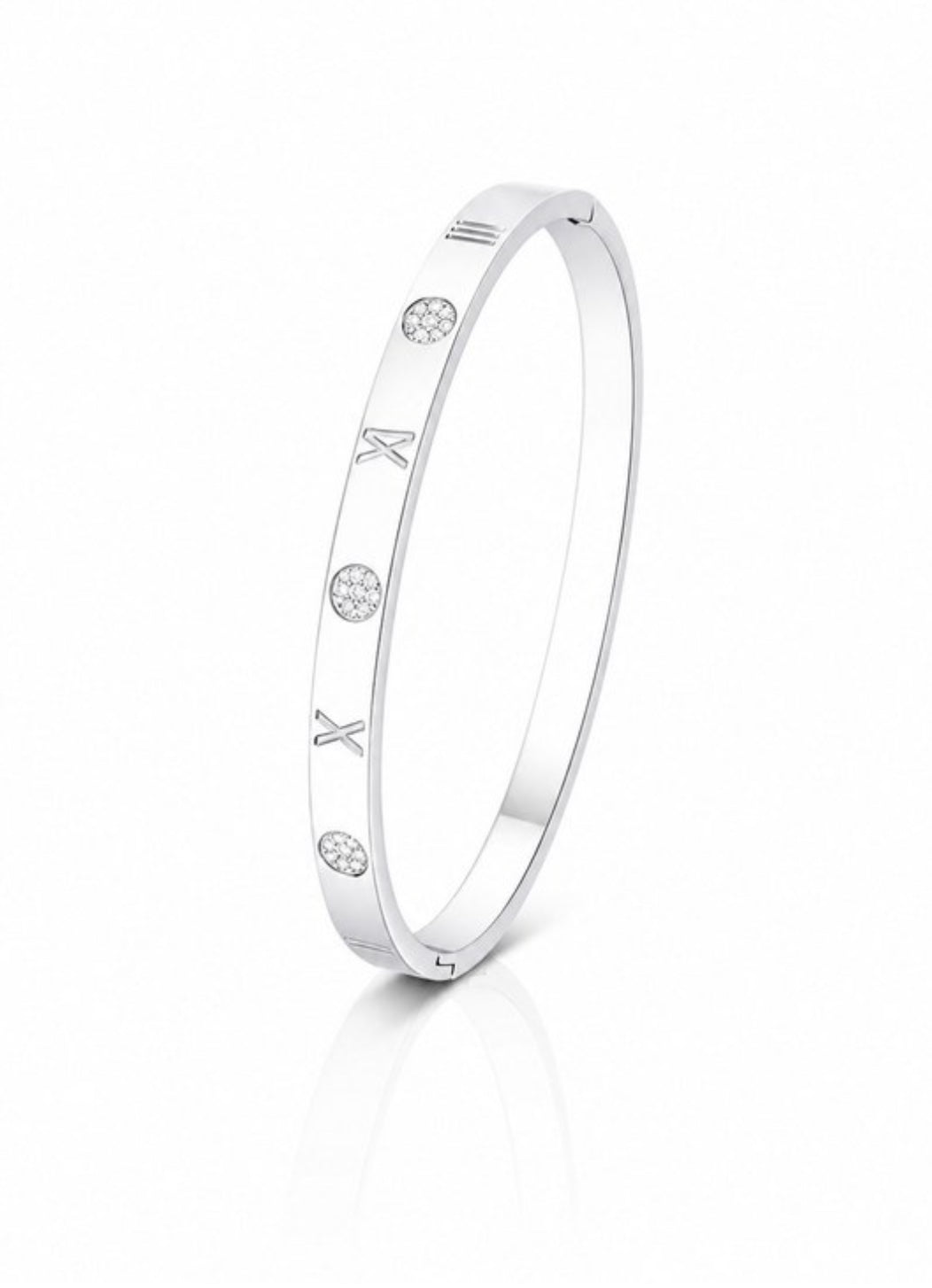 Pulsera Rígida Números Romanos con Circonitas