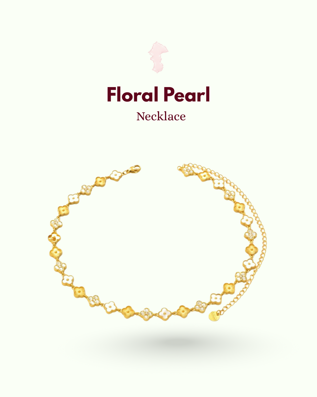Floral pearl necklace