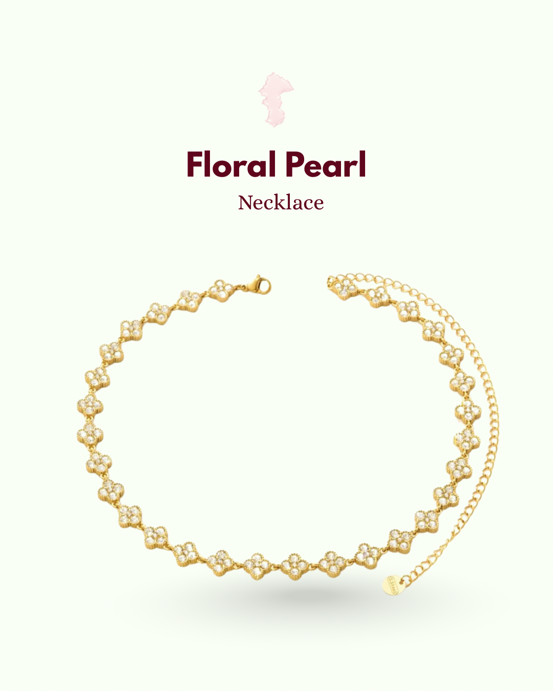 Floral pearl necklace
